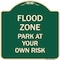 Signmission Designer Series Sign-Flood Zone, Green & Tan Heavy-Gauge Aluminum Sign, 18" x 18", G-1818-23951 A-DES-G-1818-23951 - alternate 1
